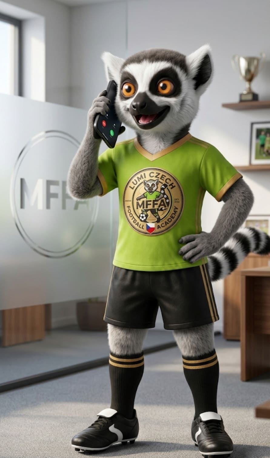 Lumi mascot calling on the phone